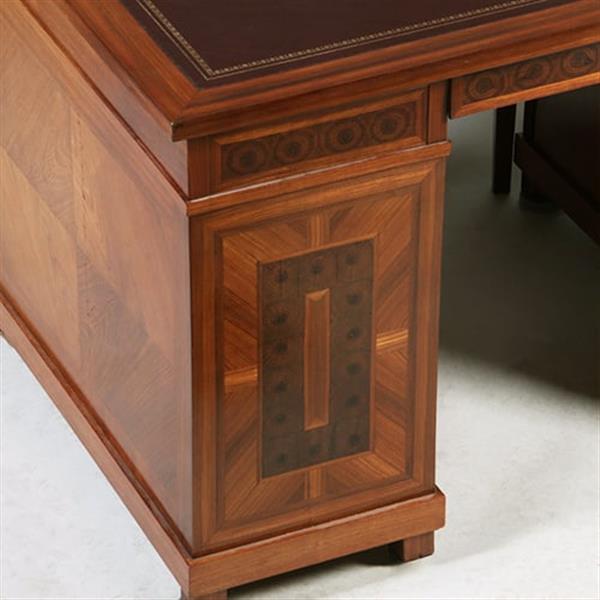 Grote foto oesterfineer ingelegd bureau met bureau stoel in bekleding naar wens no.320435 antiek en kunst stoelen en banken