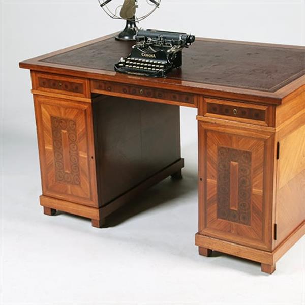 Grote foto oesterfineer ingelegd bureau met bureau stoel in bekleding naar wens no.320435 antiek en kunst stoelen en banken