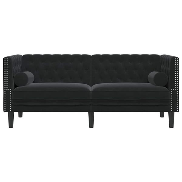 Grote foto vidaxl bank zwart 174 x 74 5 x 70 5 cm fluweel huis en inrichting bankstellen