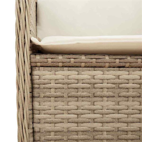 Grote foto vidaxl tuinbank met kussen beige poly riet tuin en terras tuinmeubelen