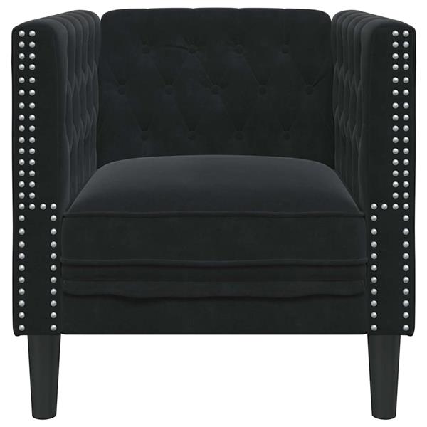 Grote foto vidaxl chesterfield bank stoel zwart 71 x 74.5 x 70.5 cm fluweel huis en inrichting bankstellen