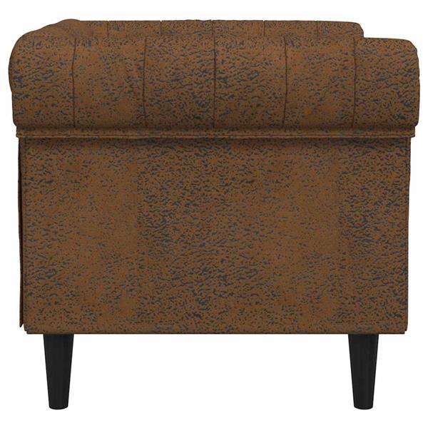 Grote foto vidaxl chesterfield bank stoel met kussen bruin 78.5 x 74.5 x 74.5 cm huis en inrichting bankstellen
