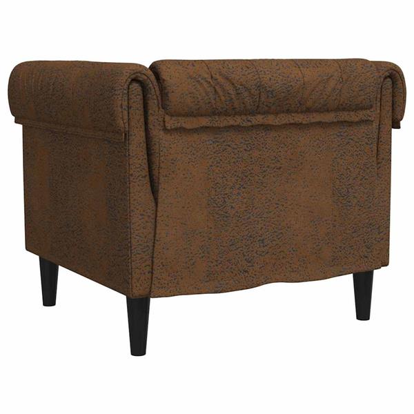 Grote foto vidaxl chesterfield bank stoel met kussen bruin 78.5 x 74.5 x 74.5 cm huis en inrichting bankstellen
