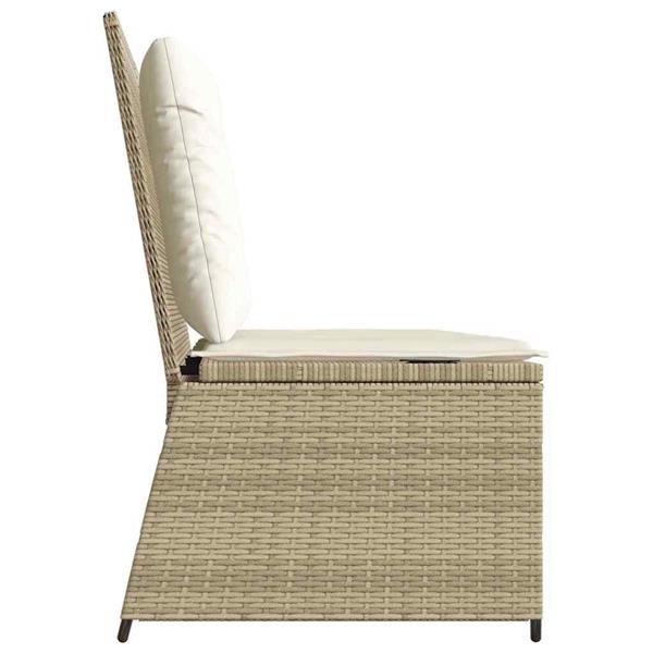 Grote foto vidaxl tuinbank met kussen beige poly riet tuin en terras tuinmeubelen