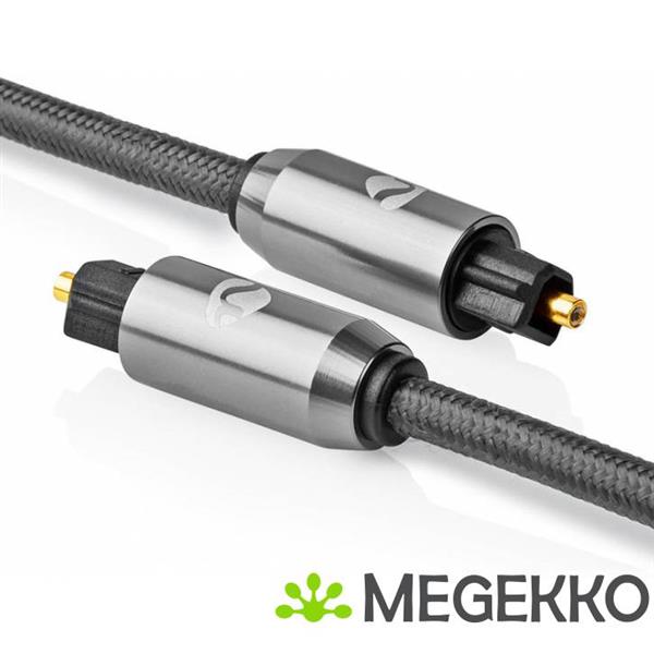 Grote foto nedis digitale audiokabel toslink male male gun metal grey gevlochten computers en software overige computers en software