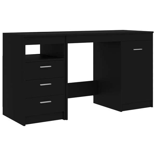 Grote foto vidaxl bureau 140x50x76 cm bewerkt hout zwart huis en inrichting stoelen