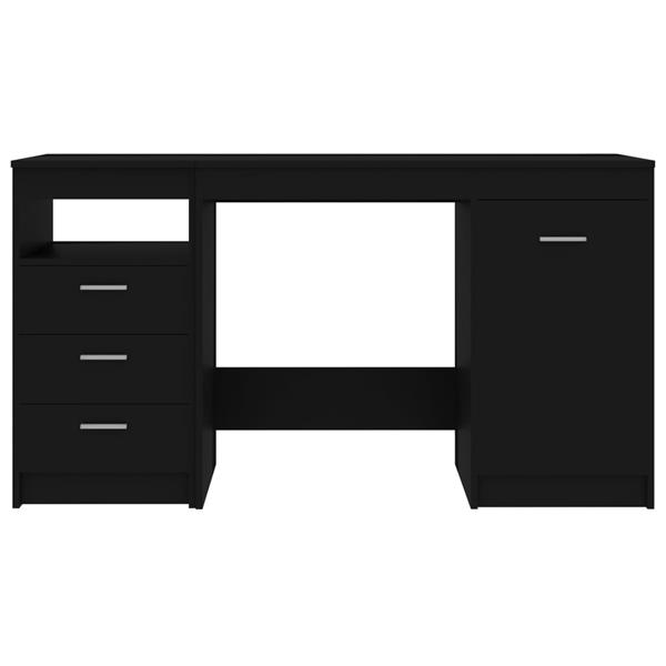 Grote foto vidaxl bureau 140x50x76 cm bewerkt hout zwart huis en inrichting stoelen