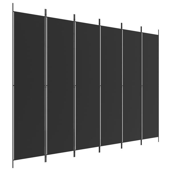 Grote foto vidaxl kamerscherm met 6 panelen 300x220 cm stof zwart huis en inrichting overige huis en inrichting