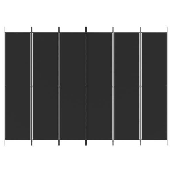 Grote foto vidaxl kamerscherm met 6 panelen 300x220 cm stof zwart huis en inrichting overige huis en inrichting