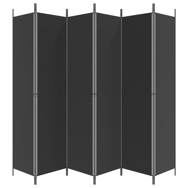 Grote foto vidaxl kamerscherm met 6 panelen 300x220 cm stof zwart huis en inrichting overige huis en inrichting