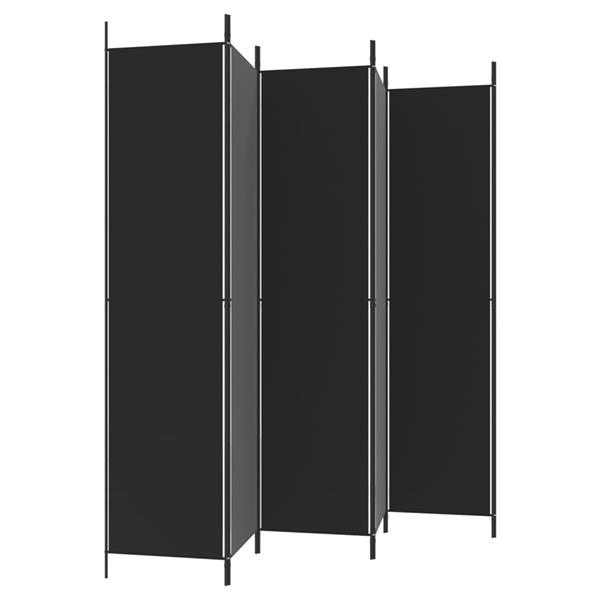 Grote foto vidaxl kamerscherm met 6 panelen 300x220 cm stof zwart huis en inrichting overige huis en inrichting