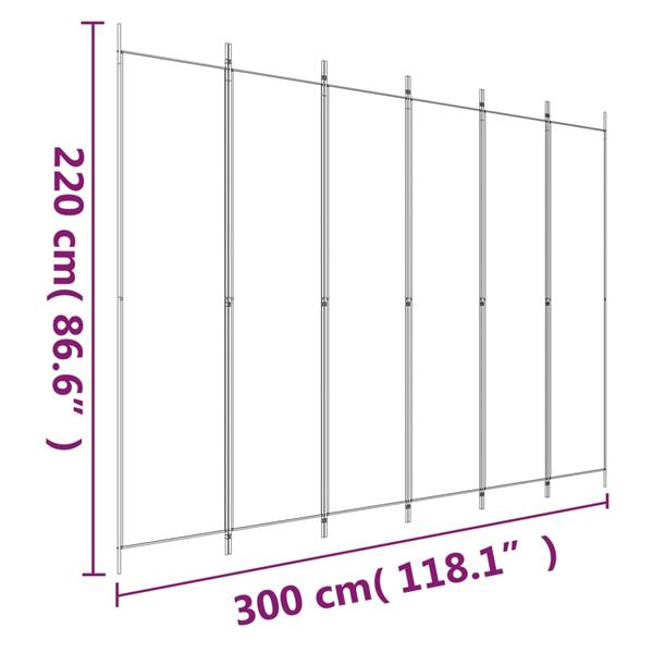 Grote foto vidaxl kamerscherm met 6 panelen 300x220 cm stof zwart huis en inrichting overige huis en inrichting