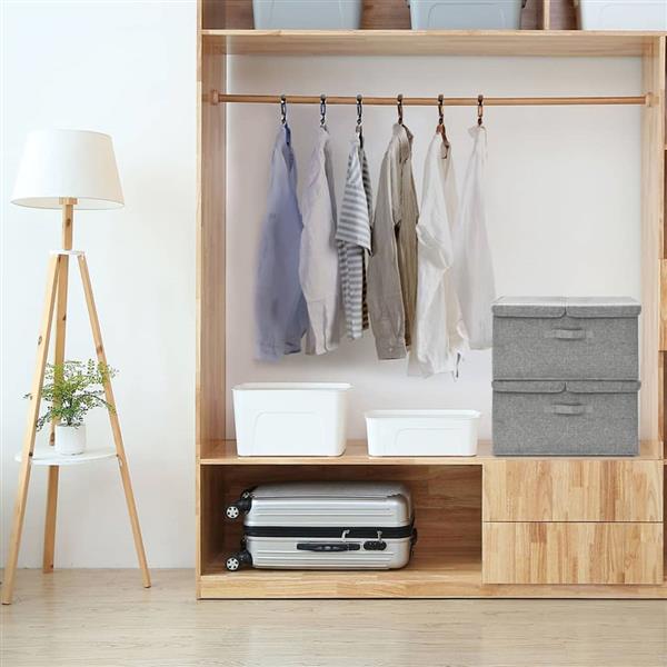 Grote foto vidaxl opbergboxen 2 st 50x30x25 cm stof grijs doe het zelf en verbouw materialen en producten