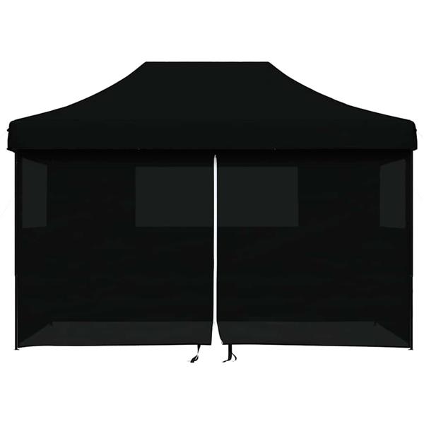 Grote foto vidaxl partytent inklapbaar pop up met 4 zijwanden zwart tuin en terras overige tuin en terras