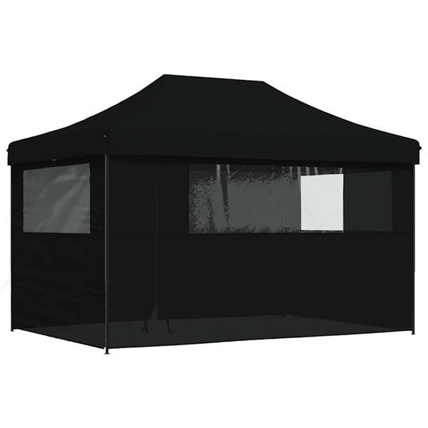 Grote foto vidaxl partytent inklapbaar pop up met 4 zijwanden zwart tuin en terras overige tuin en terras