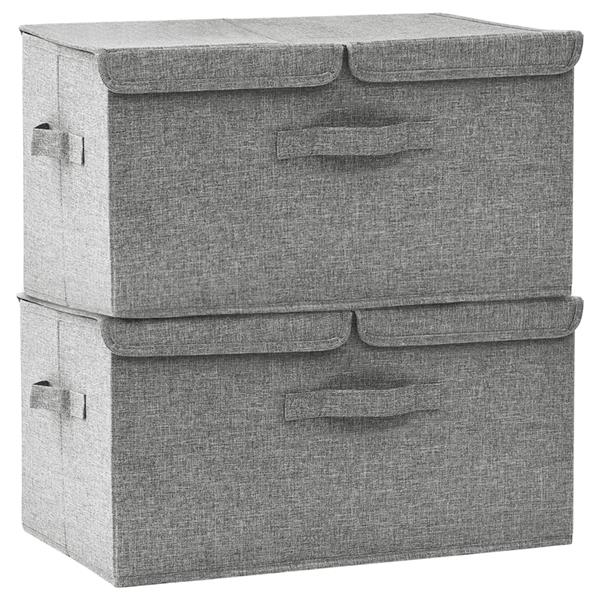 Grote foto vidaxl opbergboxen 2 st 50x30x25 cm stof grijs doe het zelf en verbouw materialen en producten
