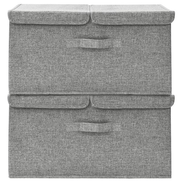 Grote foto vidaxl opbergboxen 2 st 50x30x25 cm stof grijs doe het zelf en verbouw materialen en producten