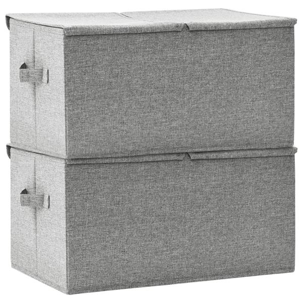 Grote foto vidaxl opbergboxen 2 st 50x30x25 cm stof grijs doe het zelf en verbouw materialen en producten