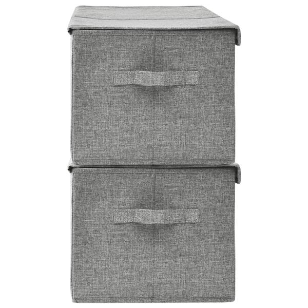 Grote foto vidaxl opbergboxen 2 st 50x30x25 cm stof grijs doe het zelf en verbouw materialen en producten