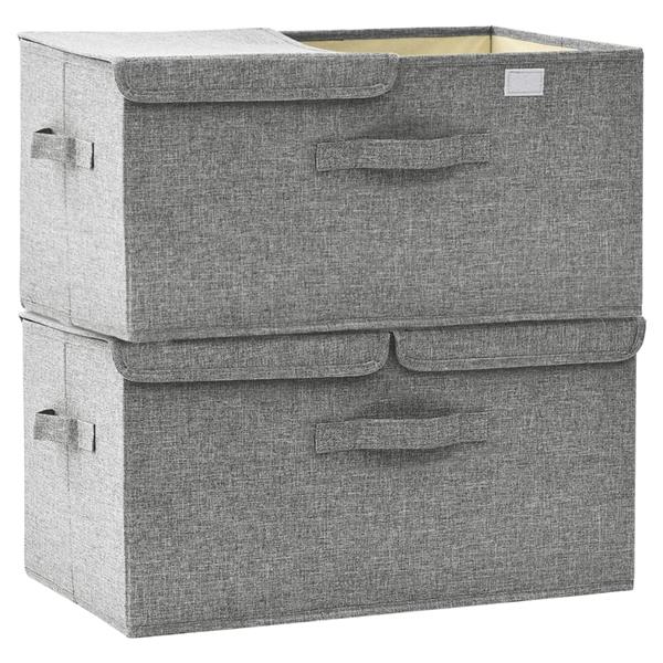 Grote foto vidaxl opbergboxen 2 st 50x30x25 cm stof grijs doe het zelf en verbouw materialen en producten
