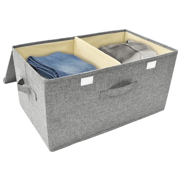 Grote foto vidaxl opbergboxen 2 st 50x30x25 cm stof grijs doe het zelf en verbouw materialen en producten