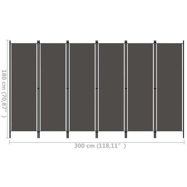 Grote foto vidaxl kamerscherm met 6 panelen 300x180 cm antraciet huis en inrichting overige huis en inrichting