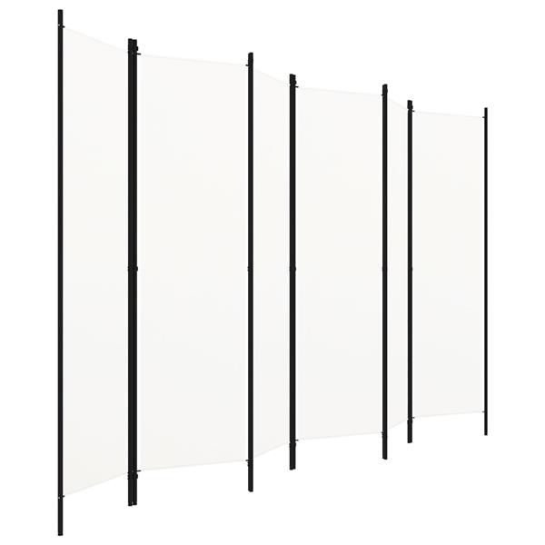 Grote foto vidaxl kamerscherm met 6 panelen 300x180 cm wit huis en inrichting overige huis en inrichting