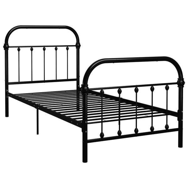 Grote foto vidaxl bedframe metaal zwart 90x200 cm antiek en kunst stoelen en banken