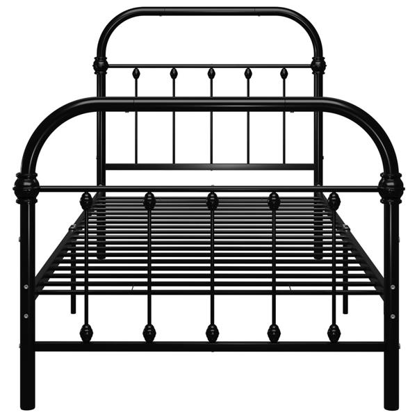 Grote foto vidaxl bedframe metaal zwart 90x200 cm antiek en kunst stoelen en banken