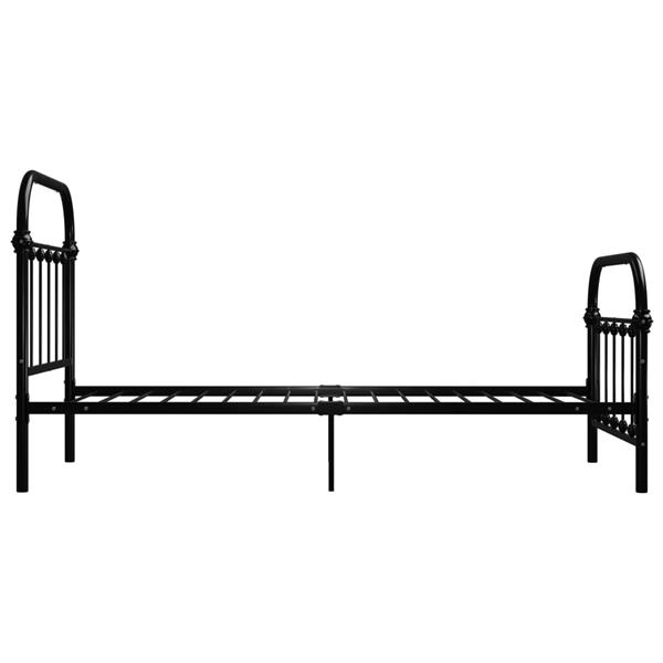 Grote foto vidaxl bedframe metaal zwart 90x200 cm antiek en kunst stoelen en banken