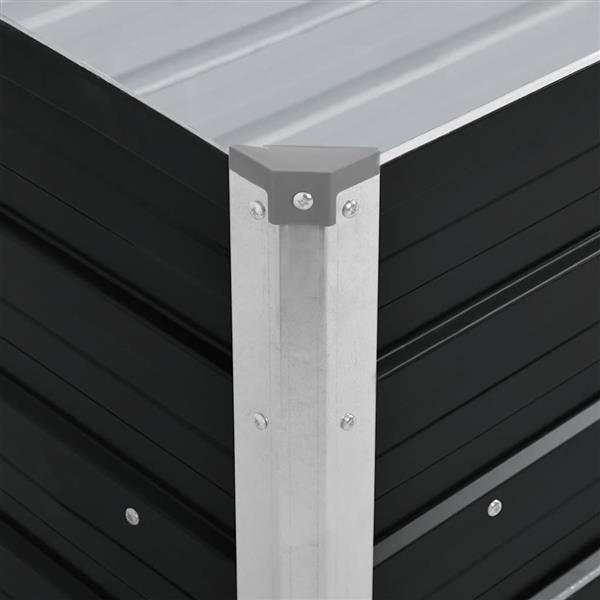 Grote foto vidaxl plantenbak verhoogd 100x40x45 cm gegalvaniseerd staal antraciet tuin en terras overige tuin en terras