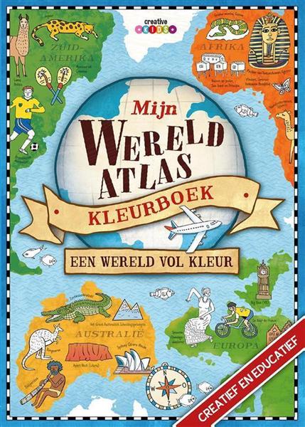 Grote foto mijn wereld atlas kleurboek boeken jeugd 13 jaar en ouder