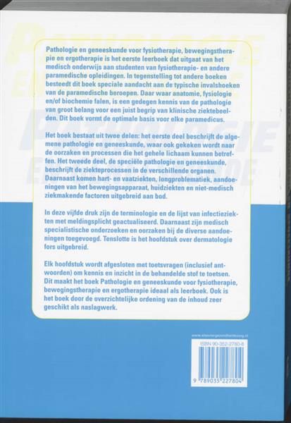 Grote foto pathologie en geneeskunde voor fysiotherapie bewegingstherapie en ergotherapie boeken wetenschap