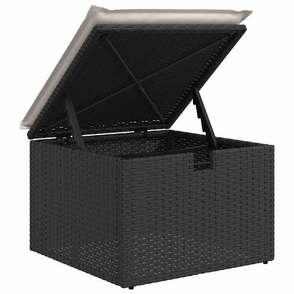 Grote foto vidaxl tuin sofa set met kussen 6 pcs zwart poly riet tuin en terras tuinmeubelen