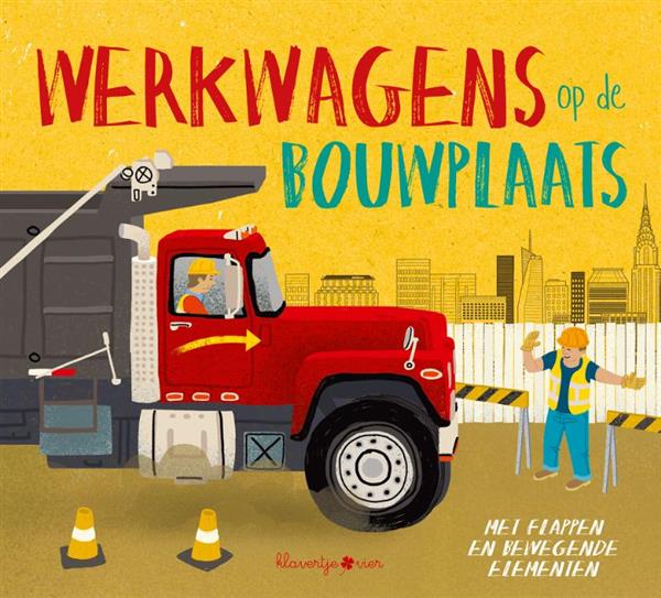 Grote foto werkwagens op de bouwplaats peuterboek met bewegende elementen 0 boeken jeugd 13 jaar en ouder