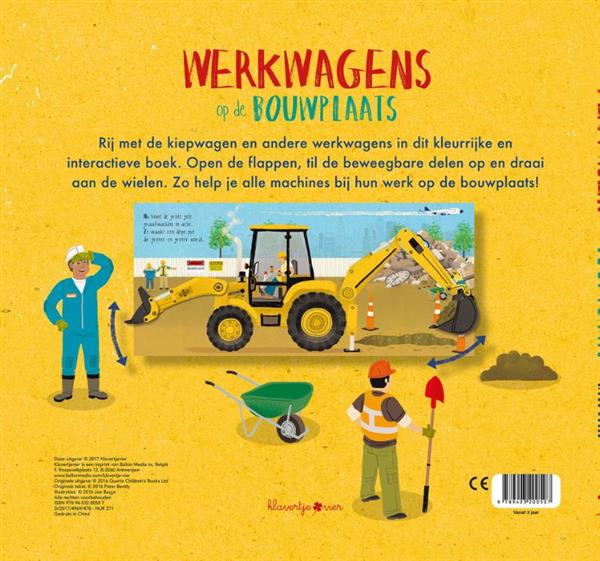 Grote foto werkwagens op de bouwplaats peuterboek met bewegende elementen 0 boeken jeugd 13 jaar en ouder
