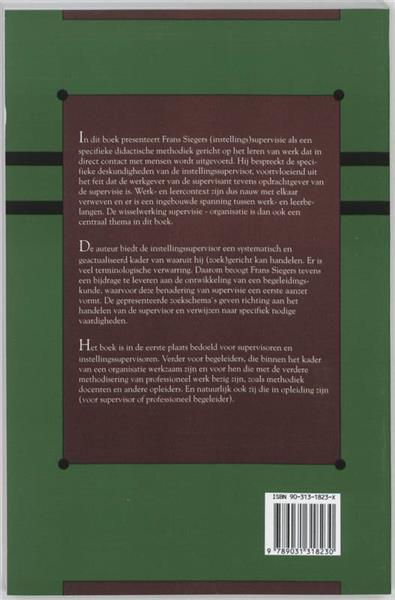 Grote foto instellingssupervisie boeken politiek en maatschappij