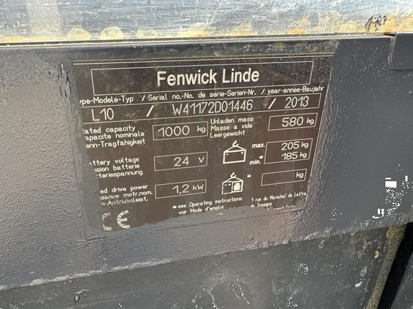 Grote foto vs 22331 elektrische compacte stapelaar linde. l10b 1.462mm doe het zelf en verbouw hefwerktuigen