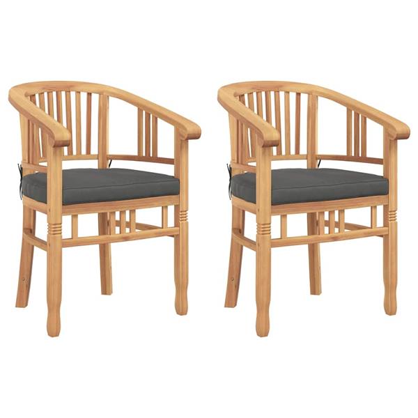 Grote foto vidaxl tuinstoelen 2 pcs bruin 63 x 58 x 89 cm massief teakhout tuin en terras tuinmeubelen
