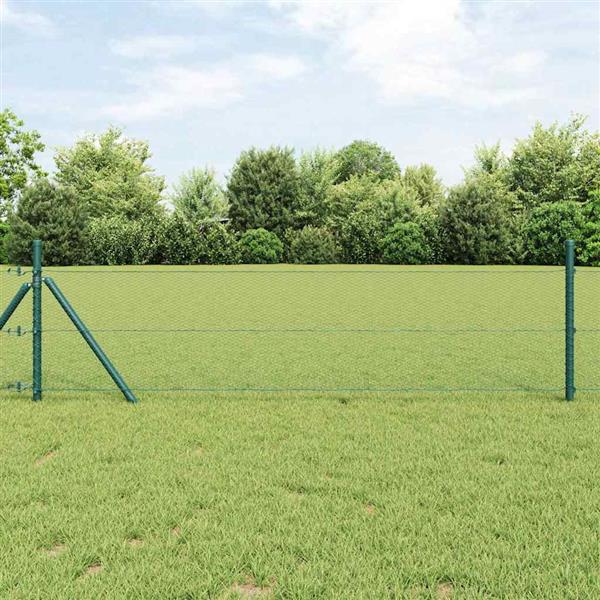 Grote foto vidaxl hexagon hek groen 0.8 x 100 m staal tuin en terras hekken en schuttingen