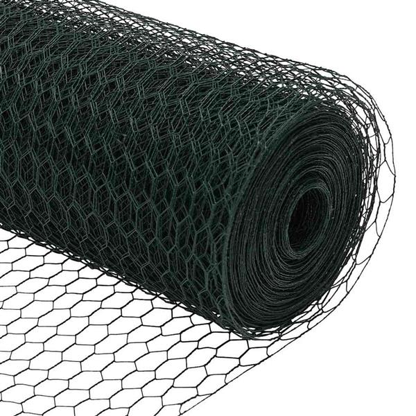 Grote foto vidaxl hexagon hek groen 0.8 x 100 m staal tuin en terras hekken en schuttingen