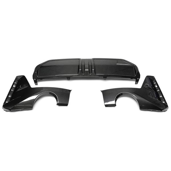 Grote foto dit betreft een bmw g20 g21 3 serie lci carbon p diffuser set auto onderdelen tuning en styling