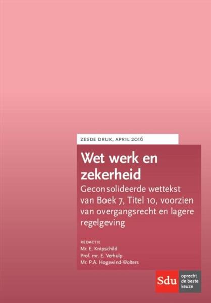 Grote foto wet werk en zekerheid wwz boeken wetenschap
