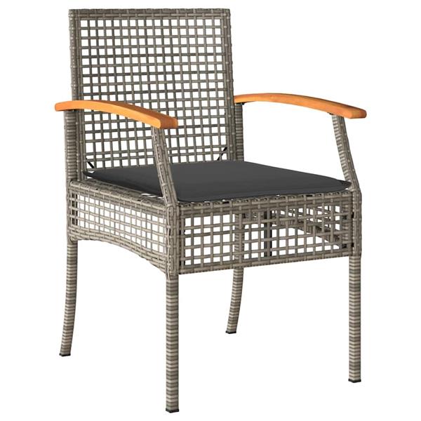 Grote foto vidaxl tuin eetset 3 pcs grijs poly rattan tuin en terras tuinmeubelen