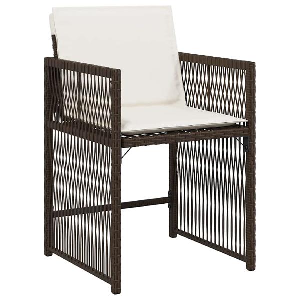 Grote foto vidaxl tuin eetset 5 pcs bruin poly rattan tuin en terras tuinmeubelen
