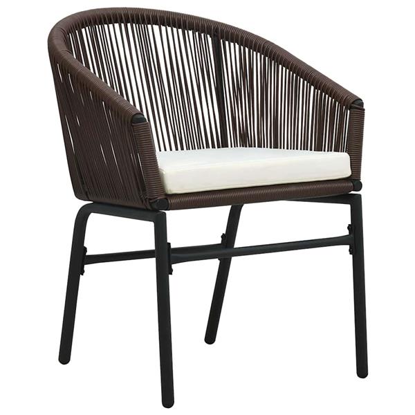 Grote foto vidaxl tuin eetset 5 pcs bruin poly riet tuin en terras tuinmeubelen