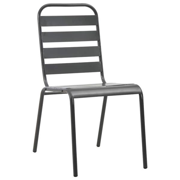 Grote foto vidaxl tuin eetset 5 pcs donkergrijs staal tuin en terras tuinmeubelen