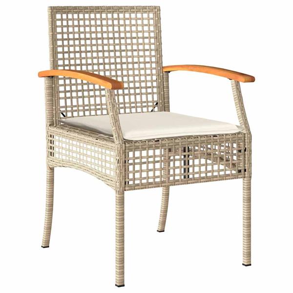 Grote foto vidaxl tuin eetset 3 pcs beige poly rattan tuin en terras tuinmeubelen
