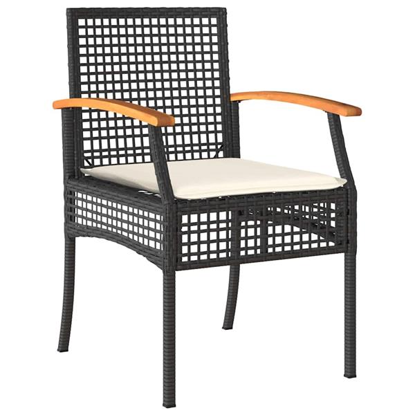 Grote foto vidaxl tuin eetset 3 pcs zwart poly rattan tuin en terras tuinmeubelen