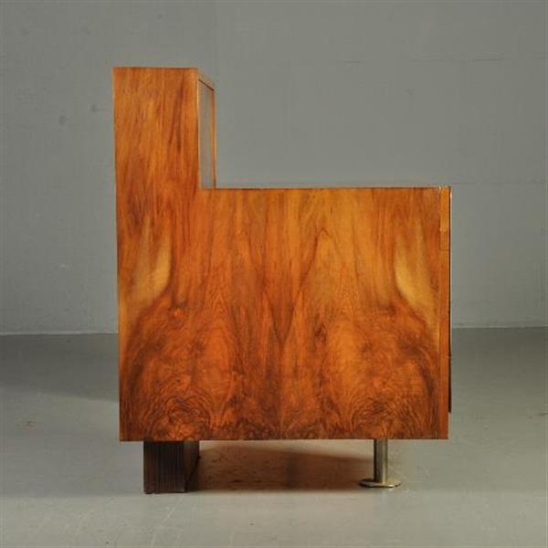 Grote foto wat een uitzonderlijk fraai art deco bureau ca 1920 in o.a. wortelnoten palissander en chroom no.3 antiek en kunst overige in antiek gebruiksvoorwerpen